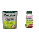 Dulcolax Soft Chews Saline Laxative Mixed Berry (60ct) Gentle Constipation Relief & Chewy Fruit Bites, Saline Laxative, Cherry Berry (30ct)