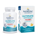 Nordic Naturals Ultimate Omega + CoQ10, Limone - 60 Gel Morbidi - 1280 mg Omega-3 + 100 mg CoQ10 - salute del cuore, energia cellulare, supporto antiossidante - Non-GMO - 30 Serve