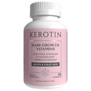 Vitamine di crescita dei capelli di Kerotin, Integratore di Biotina, Blocco DHT, Stimolatore di collagene, per il supporto per la perdita dei capelli, Cura delle unghie e della pelle, Include Palmetto di sega, Vitamina D3 & More - 60 pillole (1 Mese di alimentazione)