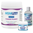 KALA HEALTH MSMPure Starter Bundle con MSM Coarse Flakes 1lb, MSM Muscle & Joint Cream 2oz e MSM Gel con Organic Aloe 8oz