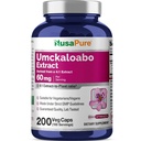 NusaPure Umckaloabo 4:1 estratto, 60 mg Equivalente a 240 mg Veggie Caps 200 conte (non OGM, Vegan)