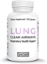 SHIZAM Lung Cleanse Detox Support Supplemento per la salute respiratoria e fumatori. Capsule con Butterbur Sting Nettle Root Bromelain Quercetin Cordyceps Feverfew Pine Bark Extract Pills