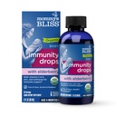 Bliss Organic Baby Elderberry Drops, Immune Support with Vitamins, Prebiotics, Zinc & Organic Echinacea, Età 4 Mesi +, 3 Fl Oz (36 Serve)