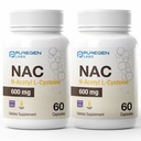 Puregen Labs N-Acetyl-L-Cysteine (NAC) 600mg, Supporta Immune, Respiratorio, Liver Health, NAC 600 mg, Potente supporto antiossidante, Radicali liberi, Facile da assorbire - Totale 120 capsule veggie