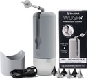 Wush Pro di Black Wolf - The Original Deluxe Water Powered Ear Cleaner con 6 Punte di ricambio riutilizzabili di Black Wolf - Sicuro ed efficace per la costruzione della cera dell'orecchio - Kit di rimozione della cera dell'orecchio elettrico (Grey)