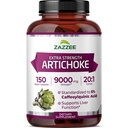 Zazzee Extra Forza Carciofo 20:1 Estratto, 9000 mg di resistenza, 5% di caffeina, 150 capsule vegane, 5 mesi di fornitura, Concentrato e standardizzato 20X estratto, Non-OGM e All-Natural