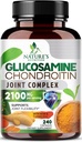 Glucosamina Chondroitin MSM 2100mg Complex - Integratore di supporto congiunto per la mobilità e il comfort congiunto per gli uomini e le donne con curcuma e boswellia, Integratori con Glucosamina a tripla resistenza - 240 Capsule