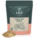 LILY OF THE VALLEY Licorice/Liquorice Root Powder - Ground Mulethi Sourced from India - Glycyrrhiza Glabra - Natural Sweetener - Vegan & Gluten-Free - Confezionato in Sacchetto Resealable (8oz, 226g)