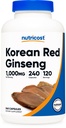 Nutricost Coreano Ginseng 1000mg Serving, 240 Capsule - 500mg Per Capsule, 120 Serve - Coreano Panax Red Ginseng - Gluten Free & Non-GMO