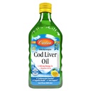 Carlson - Cod Liver Oil 1100 mg Omega-3s Plus Vitamine A & D3, Wild Caught Norwegian Arctic, Sustainably Sourced Nordic Fish Oil Liquid, Lemon, 500 mL (16.9 Fl Oz)