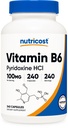 Nutricost Vitamina B6 (Pyridoxine HCl) 100mg, 240 capsule
