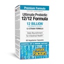 Fattori naturali Ultimate Probiotic 12/12 Formula - Integratore di supporto sanitario digestivo con Probiotici - Integratore di assistenza sanitaria per l'immunità e il fegato - 60 capsule vegetariane (60 Serve)