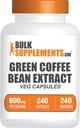 BulkSupplements.com Green Coffee Bean estrarre capsule - Green Coffee Bean estrarre integratori, Green Coffee Bean capsule - Green Coffee Bean 8000mg, Vegan - 1 capsula per porzione, 240 Veg capsule