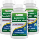 Best Naturals, Glucosamine Chondroitin e MSM Joint Supplements, 2600 mg per Serving, (180 Conte (Pack of 3))
