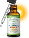 Potenza per i naturali Vitamina D3 Gocce liquide 10000 IU - Vitamina D3 ad alta potenza per il supporto per la resistenza e l'immunità degli adulti - Gluten-Free, Non OGM, Vitamina senza zucchero - Aroma arancione, 1 fl Oz (30 Servings)