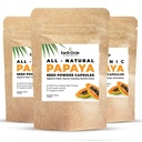 Papaya Seed Powder Capsules – potente integratore di papaina con vitamine A, C, & E & E & Ezymes per la digestione & Gut Health – 360mg/Serving – 60 capsule vegane per confezione (Pack of 3, 90-180 Day Supply)
