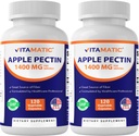 Vitamatic Apple Pectin 700mg – 120 Capsule Vegetariani per Bottiglia | 2-Pack (240 Capsule Vegetariani) Integratore Naturale di Fibra Alimentare – Supporta Salute Digestiva & Regolarità*