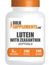 BulkSupplements.com Lutein con Zeaxanthin Softgels - Zeaxanthin Plus Lutein, Lutein e Zeaxanthin Integratori, Vitamine Occhiali - Gluten Free, 1 Softgel per Serving, 240 Softgels
