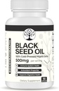 Olio di semi neri - 100% Cumino nero freddo Nigella Sativa - Antiossidante, Immune e Supporto di sistema digestivo - Non OGM, Gluten Free - 500 mg per porzione - 90 capsule vegane