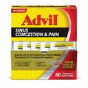 Advil Sinus Congestion and Pain, Sinus Relief Medicine, Pain Reliever e Fever Riduttore con Ibuprofene e Phenylephrine HCl - 50 compresse rivestite