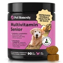 Cane Senior Multivitamin - Vitamine e Integratori di Cane Essenziale - Glucosamina, Probiotici, Olio di Pesce Omega per Cani Salute & Cuori Vitamine Forniture di Salute (Duck 90 ct)