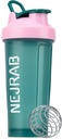 Bottiglia di frullatore di proteine - Bottiglie di frullatore sportivo per miscele di proteine e shakes - 28 Oz, Leak-Proof, coppe shaker per frullati di proteine, Pre-allenamento (Green), Medium, NJB 28-Oz