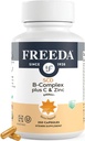 FREEDA Complesso B completo con vitamina C & Zinc – SCD Legal Vitamin B Complex (B1, B2, B3, B6, B12) – 250 capsule vegetariane, Adatto per tutti i follower di dieta SCD, Assistenza sanitaria quotidiana