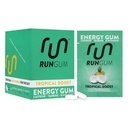 RUN GUM Tropical Boost Energy Chewing Gum 50mg Caffeine Taurine & B-Vitamins Per Piece, 24 Pezzi (Pack of 12) Sugar Free, Zero Calorie, No Aspartame, and Gluten Free, 1 ea