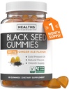 Gummie di olio di semi neri - Natural Ginger Ale Flavor (non OGM & Vegan) Pressed a freddo Nigella Sativa Produrre Pure Black Cumin Seed Oil - 500mg Per 2 Gummy Serving