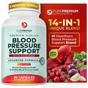 PurePremium Beet Root Capsule per il supporto alla pressione sanguigna – formula avanzata 700mg con polvere di barbabietola, biancospino, ibisco e aglio per la produzione di ossido nitrico normale & salute del cuore – Non-GMO - 90ct