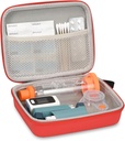 Hard Travel Case per Asthma Inhaler e Accessori, con Mesh Pocket per Medicina, Rosso