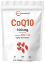 Micro Ingredienti CoQ10 100 mg Per Serving, 240 Softgels | Coenzyme Q10 (Ubiquinone) Supplemento | Realizzato con olio MCT | Non OGM, Senza glutine