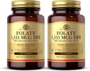 Solgar Folate 1.333 mcg DFE (Metafolin 800 mcg) - 100 compresse, Confezione da 2 - Vitamina Prenatale - Non OGM, Senza glutine, Latticini, Kosher - 200 Total Servings