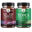 Bundle of Herbal Uric Acid Cleanse and Detox and Advanced TUDCA Liver Support Supplement - Essential Daily Kidney Cleanse and Uric Acid Support - per il supporto del fegato e del rene della cistifellea