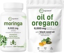 Micro Ingredienti Olio di Oregano Softgels 300 Conta & Moringa Oleifera 6,000mg Equivalente 300 capsule Bundle 2 Pack | Carvacrol & Thymoquinone | Supplemento antiossidante