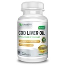 Burpless COD Liver Oil | 100 Softgels | Fonte naturale di Omega 3 acidi grassi EPA & DHA | Vitamina A & D | Brain di supporto, Cuore, Occhi & Salute immunitaria per le articolazioni, Bones & Muscles Supplement No AfterTaste