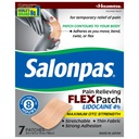 Salonpas massimo OTC resistenza lidocaina 4% dolore alleviare FLEX Patch, Applicare fino a 8 ore, non profumato, sottile, flessibile, leggero, patch rimane in posizione, 7 patch