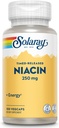 SOLARAY Niacin Timed-Release 250mg, Vitamina B3 | Salute della pelle, Cuore e Supporto del sistema nervoso | 100ct