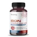 Ferro Liposomico con Vitamina C, Acido Folico, B12, B6, B1 – Support Energy & Red Blood Cell Formazione – Formula Gentle – 180 Capsule – Non OGM, Senza Glutine – Made in USA*