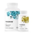 THORNE - Vitamine essenziali Bundle: Vitamina C & D-5000 Complesso - Immune, Salute e Assistenza Energetica - da 60 a 90 Serve