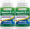 Best Naturals Vitamin B-12 come Methylcobalamin (metil B12), 6000 mcg 120 compresse sublinguali (120 conteggio (pacchetto di 2))