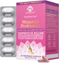 NutriCelebrity NutriFlora-Pro Probiotici per le donne - Supporto Vaginale, Salute urinaria (UTI), Sistema digestivo, Dolore di periodo, Lievito, e BV sollievo, Pillole di mirtillo, 10 miliardi CFU 6 Strains (30 caps)