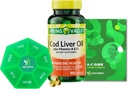 Spring Valley Cod Liver Oil Plus Vitamine A & D3, 100 softgels, Support Eye Function e un sano, Bundle con Vitamine & Minerali Ligth&Spring Guida