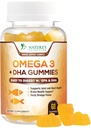Omega 3 Gummie di olio di pesce, cuore sano Omega 3 Gummy supplemento con alto assorbimento DHA & EPA, Joint & Brain Support, Delicious Orange Flavor Fish Oil Nature's Vitamin - 60 Gummies