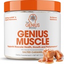 Il muscolo Genius Brand Genius - Supplemento di salute del muscolo per la crescita, la resistenza e il recupero - Formula non ormonale - 6 funghi organici - Naturally-Sweetened - 30 Servings - Caramel salato