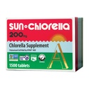 Sun Chlorella 200 mg Green Algae Superfood Supplemento - Muro Pulverized Cell - Clorofilla, CGF, Active B12, Ferro da stiro, Proteine - Non OGM - 1500 Tavole