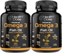 Health Dose Omega 3 Fish Oil – Softgels aromatizzati al limone con EPA & DHA per il cervello, il cuore e il supporto benessere – Easy-to-Digest, No Fish Burps – 120 Softgels, Confezione da 2