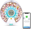 Zoksi Nuovo Dispenser automatico di pillole Smart Bluetooth, Dispenser di farmaci elettronici per anziani, 28 scomparti organizzatore di medicina con promemoria tripla