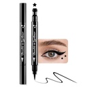 BINGBRUSH Double-head Liquid Star Eyeliner matita timbro, colori fiori cuore forme lunari viso francobolli trucco colorato impermeabile Slim Gel Felt Tip High Pigment Liquid Eyeliner (01 #Star&Black)