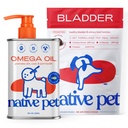 Trattamento del cane animale domestico UTI sopra il contatore e l'olio di pesce per cani per sostenere la pelle prurito + mobilità | 60 chews & 8 Oz